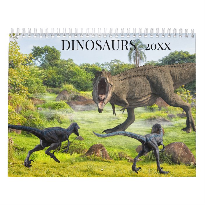 Dinosaurs Tyrannosaurus Raptor Jurassic Any Year Calendar | Zazzle.com