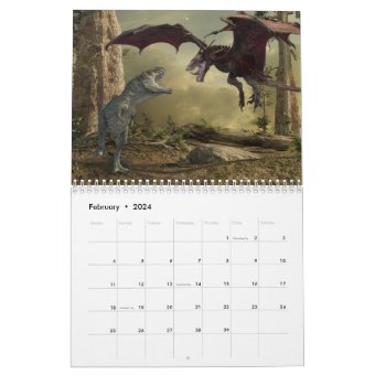 Dinosaurs Tyrannosaurus Raptor Jurassic Any Year Calendar | Zazzle