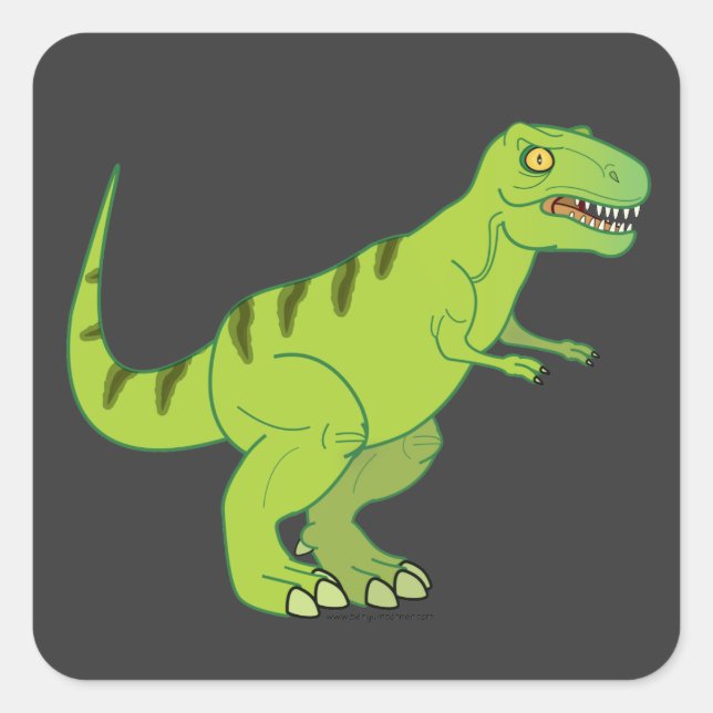Dinosaurs: Tyrannosaurus Rex Square Sticker (Front)