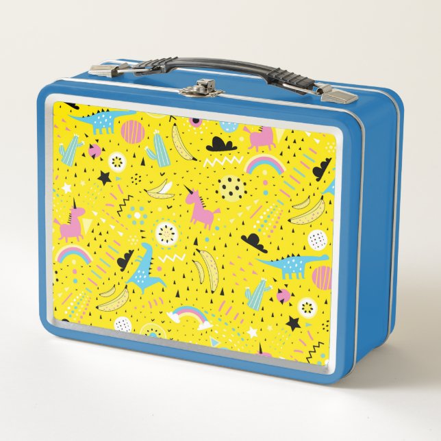 Dinosaurs Unicorns and More  Metal Lunch Box (Front)