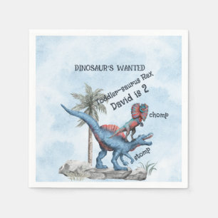 DINOSAUR'S WANTED 2 Year Old Birthday Napkins