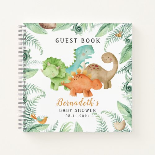 Dinosaurs Wild Baby Shower Guest Book