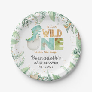 Dinosaurs Wild Baby Shower Paper Plates