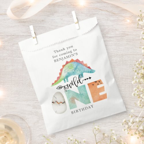 Dinosaurs Wild Une Birthday Favor Bag