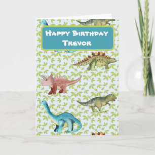 Dinosaurs Wish A Kid Happy Birthday Card