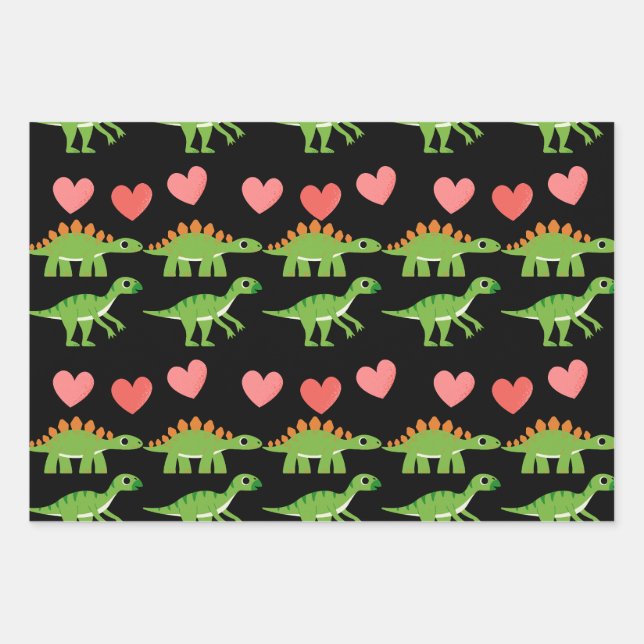 Dinosaurs With Love Wrapping Paper (Front 3)