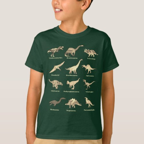 Dinosaurs with names T_Shirt