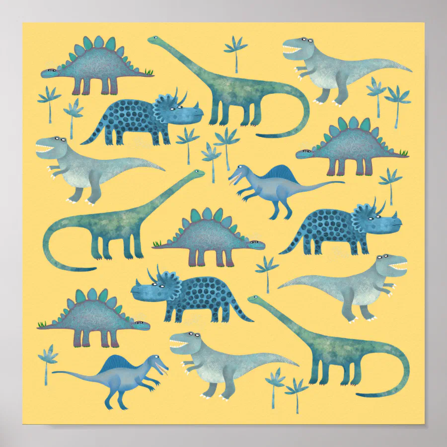 Dinosaurs Yellow Poster (Front)