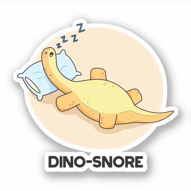 Dinosnore Funny Sleeping Dinosaur Pun  Sticker (Front)
