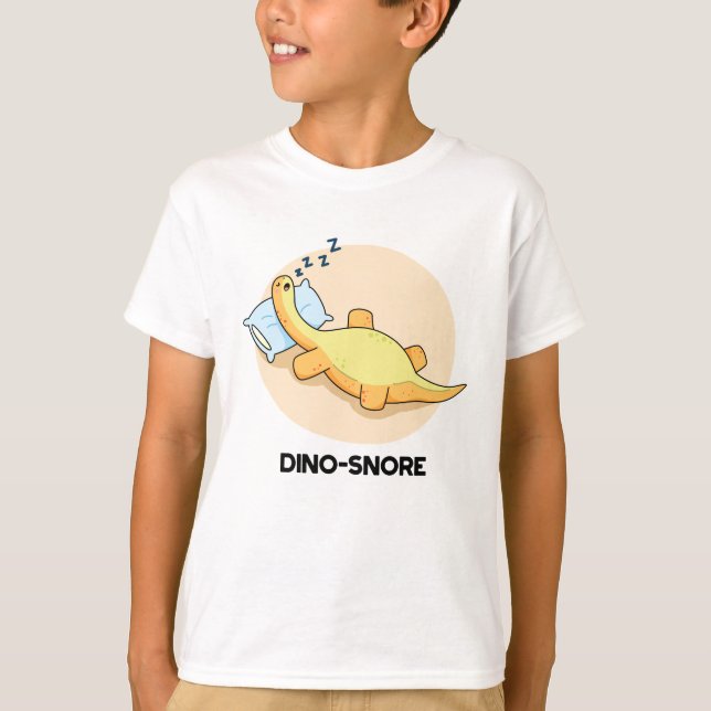 Dinosnore Funny Sleeping Dinosaur Pun  T-Shirt (Front)