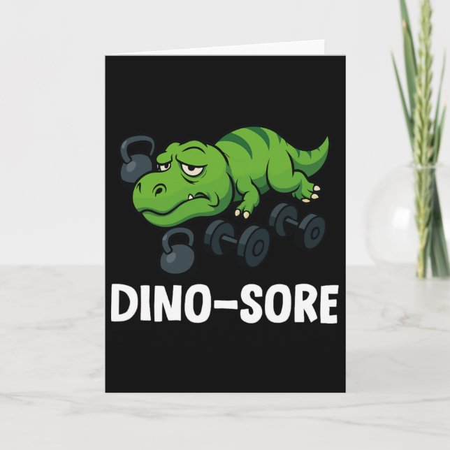 Dinosore Funny T-rex Gym Workout  Card (Front)