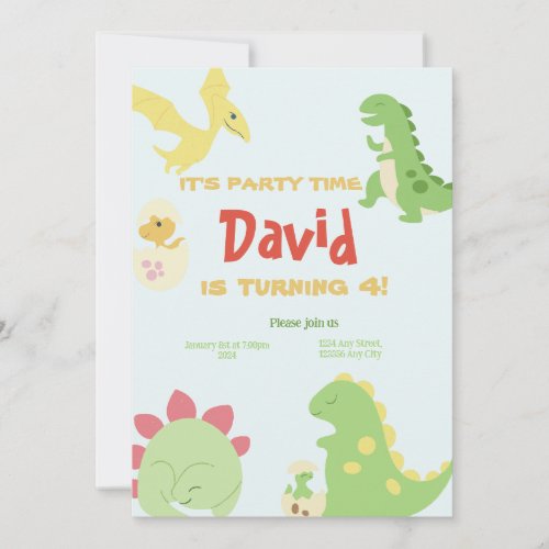 Dinosour birthday Invitations