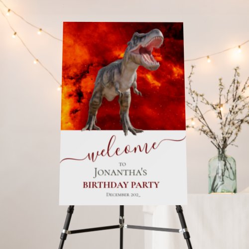 DINOSUAR Boy T Rex Jurassic World Fire Birthday Foam Board