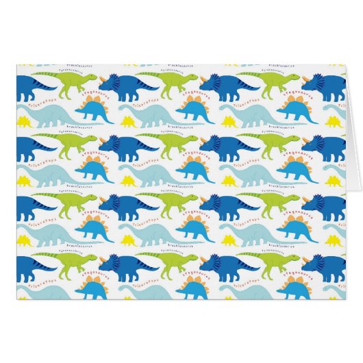 Dinosuar Designs Blue and Green Pattern Dino Gifts (Front Horizontal)