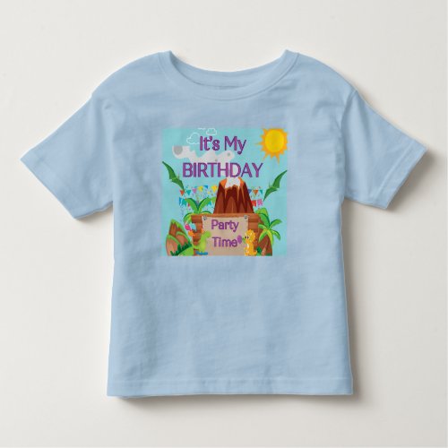 Dinosuar Volcano Boy Birthday Party  Toddler T_shirt