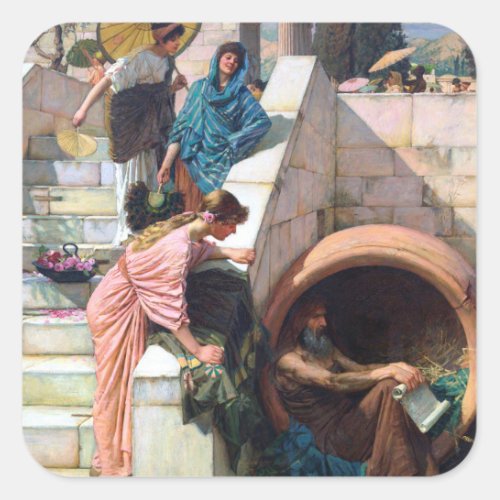 Diogenes 1882 By John William Waterhouse Square Sticker
