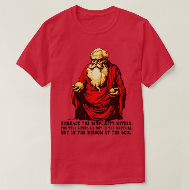 Diogenes Philosophers Wisdom on Simplicity T-Shirt (Design Front)