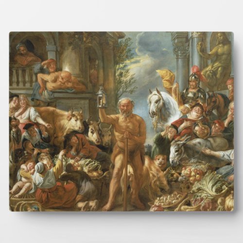 Diogenes Searching for an Honest Man c1650_55 o Plaque