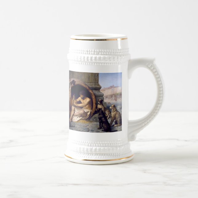 Diogenes Surrounded by Dogs - by Jean Leon Gerome Beer Stein (Right)