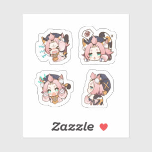 Diona Genshin Impact 4 Pack Sticker Sheet