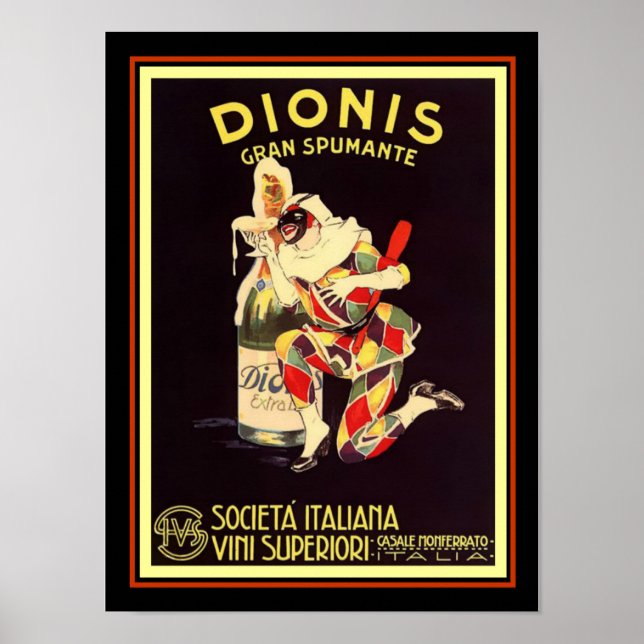 Dionis Gran Spumante Vintage Ad Poster 12 x 16 (Front)