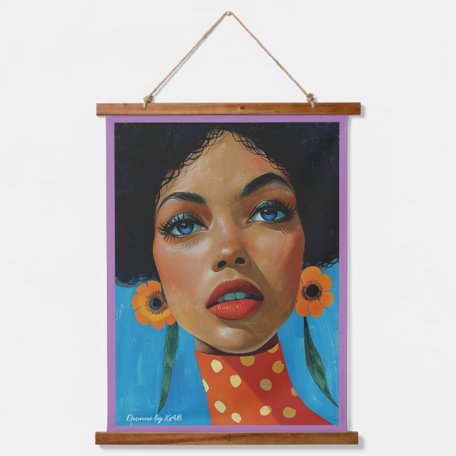 Dionne by KAB Wood Topped Wall Tapestry (Front)