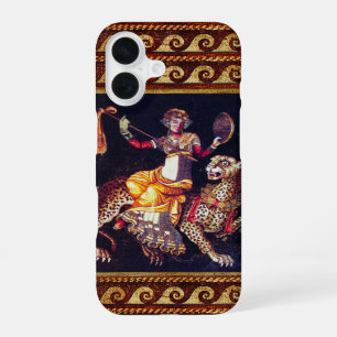 DIONYSOS WITH A SPEAR RIDING LEOPARD Greek Mosaic iPhone 16 Case