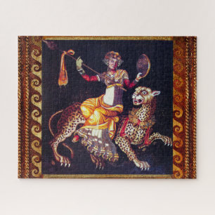 DIONYSOS WITH A SPEAR RIDING LEOPARD Greek Mosaic Jigsaw Puzzle