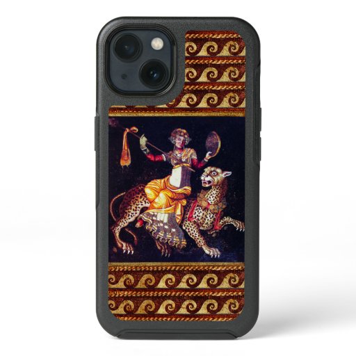 DIONYSOS WITH A SPEAR RIDING LEOPARD Greek Mosaic  iPhone 13 Case
