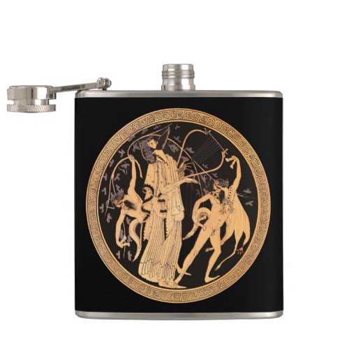 Dionysus and the Satyrs Hip Flask