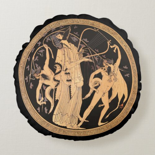 Dionysus and the Satyrs Round Pillow