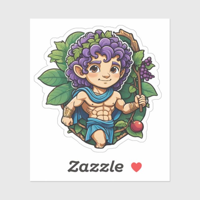 Dionysus Greek God of Wine & Festivity Cute Sticker (Sheet)