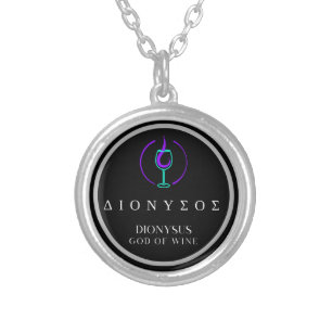 Dionysus Greek God of Wine Silver Plated Necklace