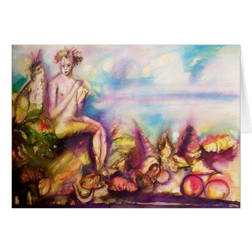 DIONYSUS Playing Flute with Sea shells and Fruits