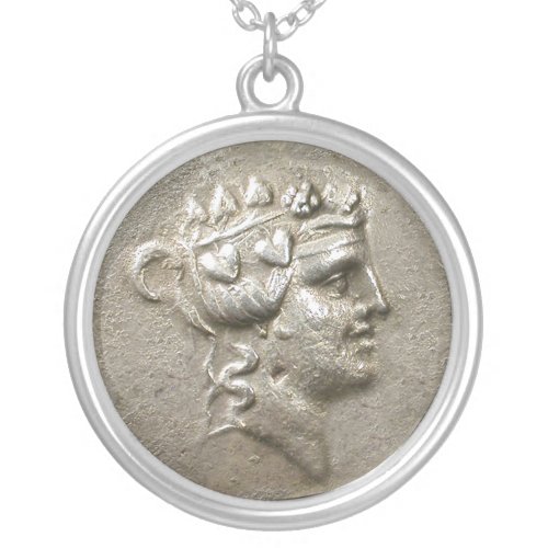 Dionysus Tetradrachm Silver Plated Necklace