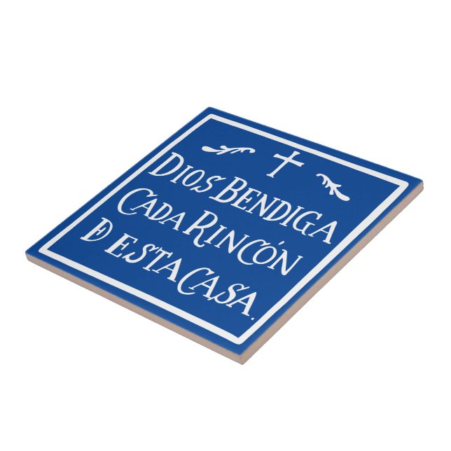 Dios bendiga cada rincon ceramic tile (Side)