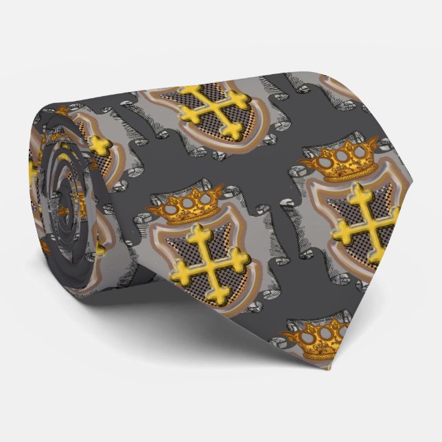 Dios Cross  Neck Tie (Rolled)