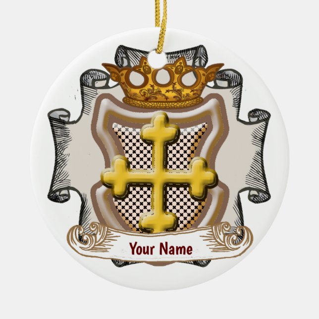 Dios Cross Surname Ceramic Ornament (Front)