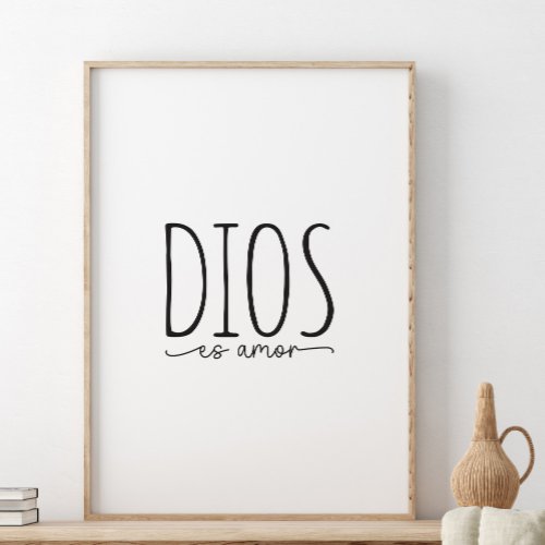 Dios es amor Bible verse in Spanish Poster