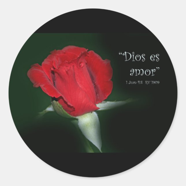 Dios es Amor Etiqueta Engomada Classic Round Sticker (Front)