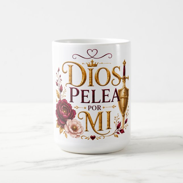 Dios pelea mis batallas Christian Mug (Center)