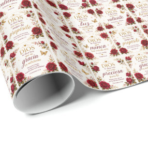  Dios Te Dice Hoy Wrapping Paper  Christian Floral