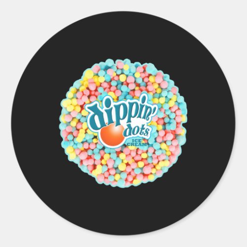 Dip Dots Rainbow Color Ice Cream Classic Round Sticker