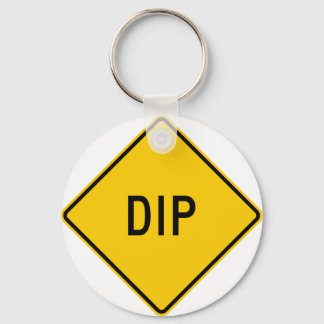 Dip Highway Warning Sign Keychain