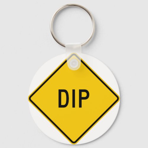 Dip Highway Warning Sign Keychain
