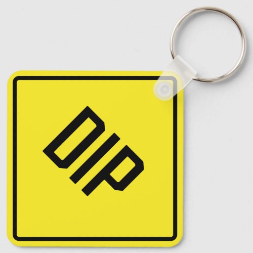 DIP Sign Metal Square Keychain