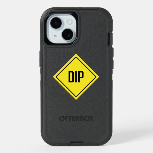 Dip Traffic Sign  Black iPhone 15 Case