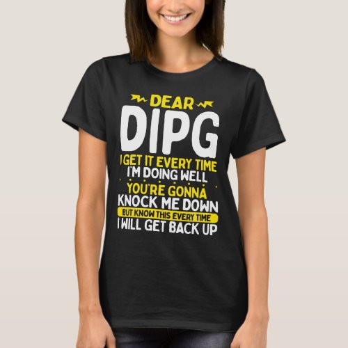 DIPG Awareness Day Yellow DIPG Ribbon Glial Cancer T_Shirt