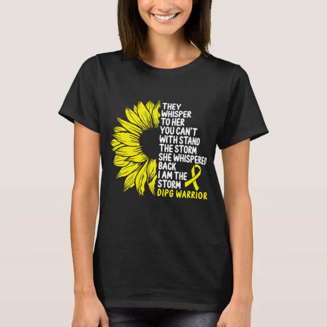 DIPG Awareness Yellow Ribbon Glial Cancer Storm T-Shirt | Zazzle