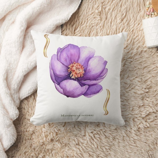 Dipladenia Floral Design – Tropical Throw Pillow (Blanket)